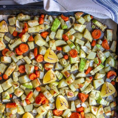 Roasted Potatoes and Carrots With Onion and Zucchini
