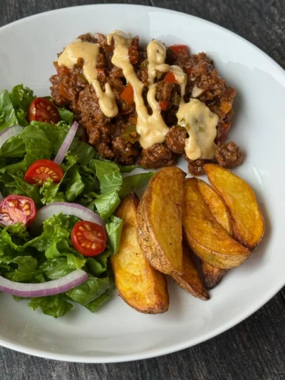 Sloppy Joe & Shishito Queso Bowls