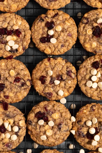 Soft & Chewy White Chocolate Cranberry Oatmeal Cookies