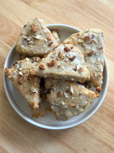 Gluten Free Almond, Cranberry, and White Chocolate Scones