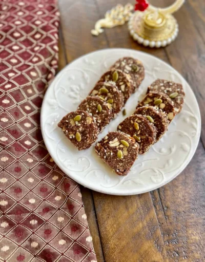 Date and Nuts Barfi (Dry Fruits Fudge)