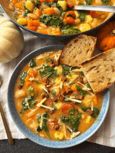 Butterbean & butternut gnocchi soup