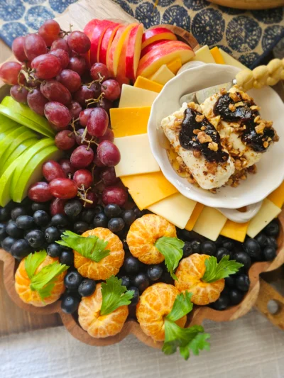 Fall Fruit Charcuterie with Honeyed Fig & Pecan Goat Cheese