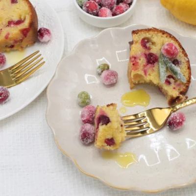 Holiday Cranberry Citrus Olive Oil Cake