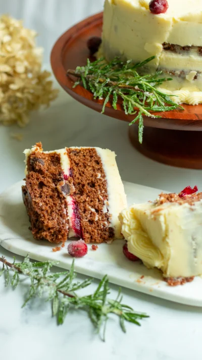 British Chocolate Ginger Cake with White Chocolate Ganache