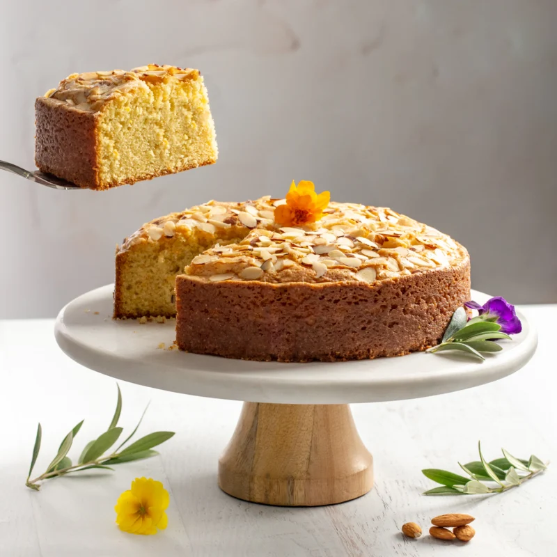 Californian Almond Cake with Orange-Blossom Glaze by Flour &amp; Olive - FoodSocial