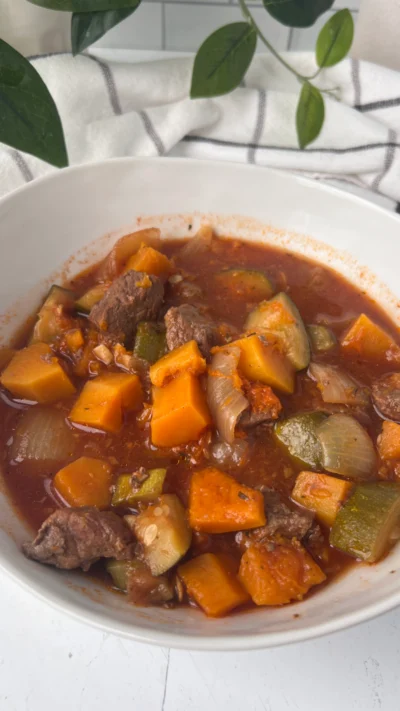 Easy Crockpot Beef & Sweet Potato Stew