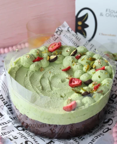 Decadent Chocolate Cake with Matcha Cream