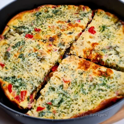 High Protein Cottage Cheese Frittata Pancetta and Broccoli