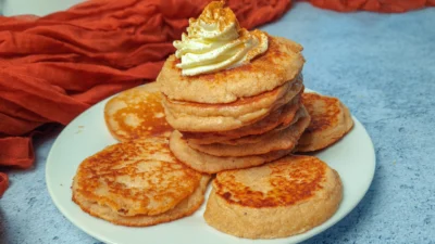 Gingerbread Cottage Cheese Pancakes with Coconut Flour
