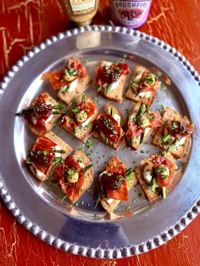 Brushfire Crispy Prosciutto Crostinis