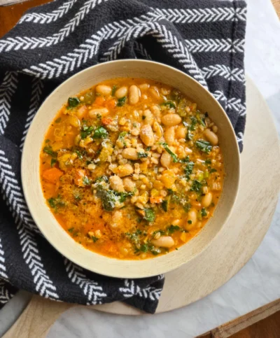 Spicy Bean & Barley Vegetable Soup