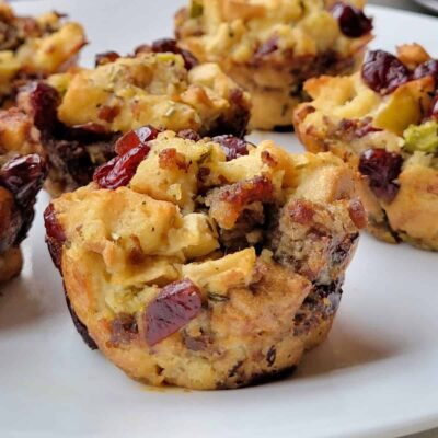Stuffing Muffins with Sausage, Apples & Cranberries