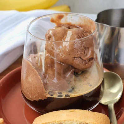 Affogato with Banana Mocha Ice Cream