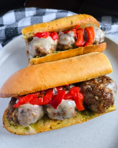 Garlic Bread Meatball Provolone Melts