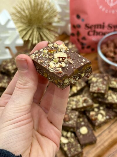 hazelnut protein keto granola toffee bark