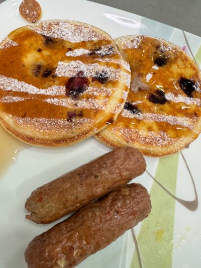 High Protein Lemon Blueberry Pancakes