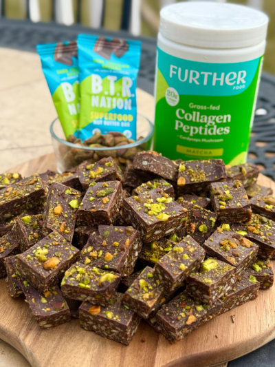dubai chocolate brownie protein keto granola toffee bark