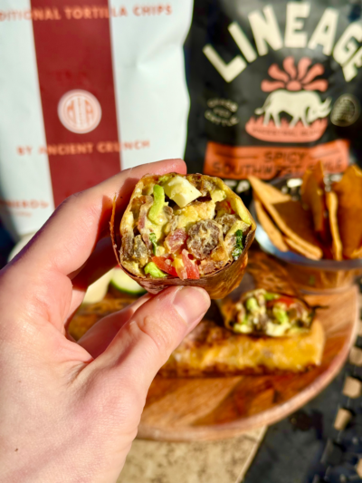 southwest cobb salad crispy coconut wrap