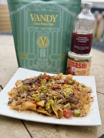 charcuterie chicken skillet nachos