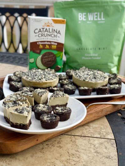 chocolate mint brownie protein ice-cream cake