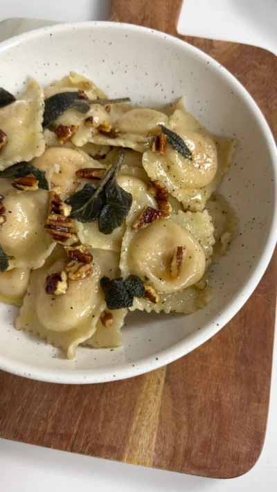 Butternut Squash Ravioli with Sage Butter Sauce