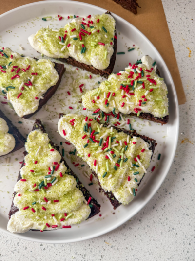 Zucchini Christmas Tree Brownies