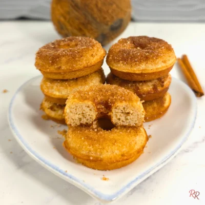 Keto Cinnamon Cottage Cheese Donuts with Coconut Flour
