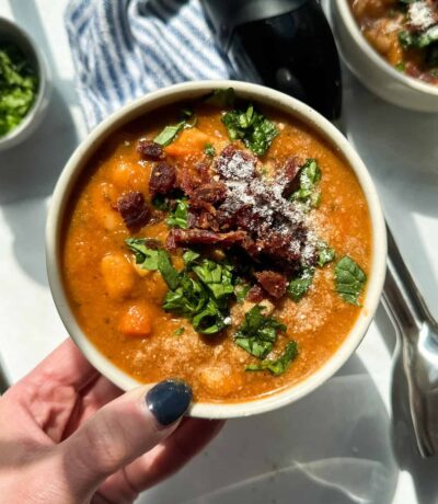 Vegetarian Tuscan White Bean Soup Recipe (Gluten Free)