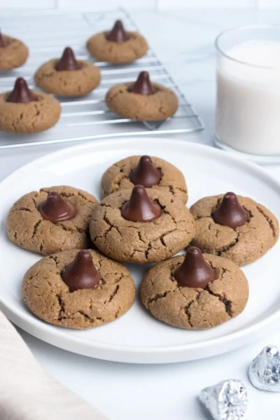 Healthier Peanut Butter Blossoms (Vegan, Gluten-Free)