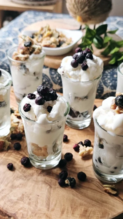 Mini Ice Cream Shooters with Lemon Blueberry Granola