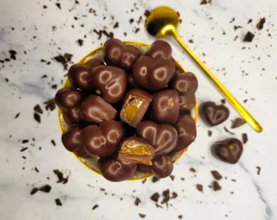 Caramel Filled Chocolate Hearts (Vegan)