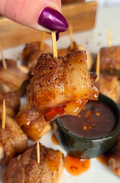 Sweet and Savory Bacon Wrapped Chicken Bites