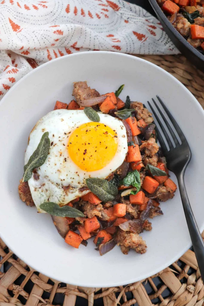 Sweet Potato Breakfast Hash with Sausage and Sage by cookingwithconks - FoodSocial