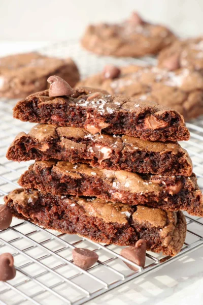 Fudgy Double Chocolate Brownie Cookies