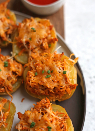 Buffalo Chicken Potato Skins