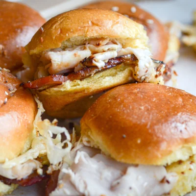 Canadian Bacon, Turkey & Gruyère Sliders