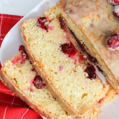 Easy Cranberry Orange Loaf Cake with Orange Glaze