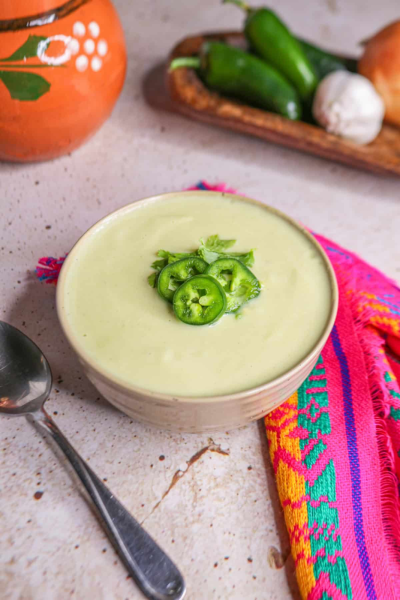 Cream of Onion Soup with Jalapeño (Crema de Cebolla)