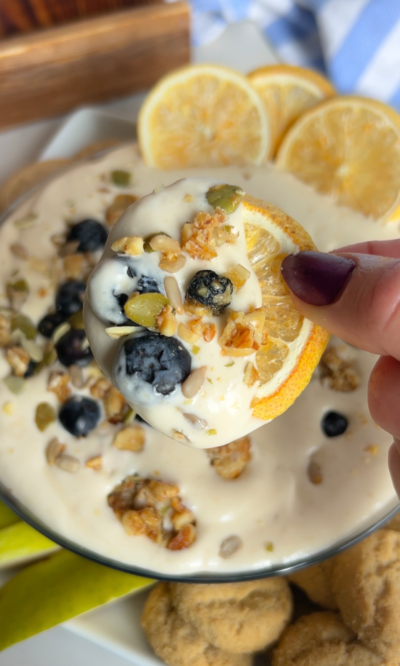 Lemon Blueberry Cheesecake Dip