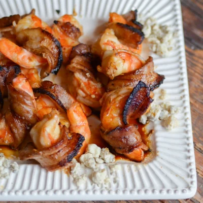Bacon Wrapped Shrimp with Honey Soy Glaze