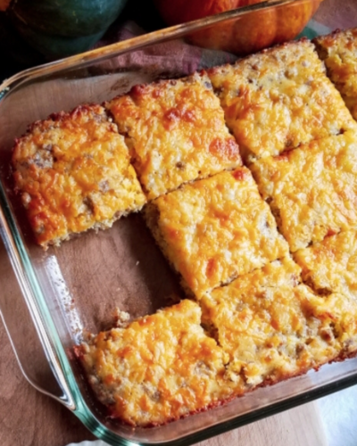 Easy Keto Sausage Breakfast Bars Recipe (Gluten Free)