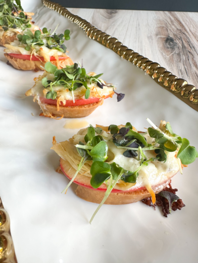 Chicken, Brie, and Apple Crostini