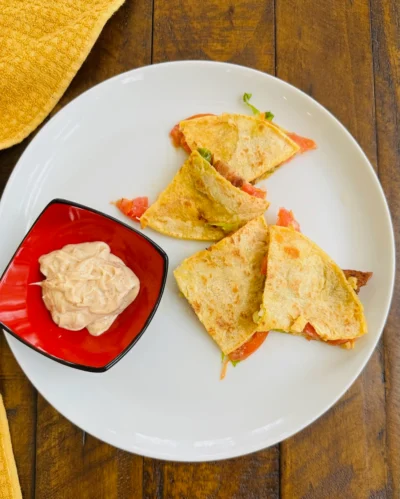 BLT Quesadillas (Gluten Free) with Chipotle Mayo