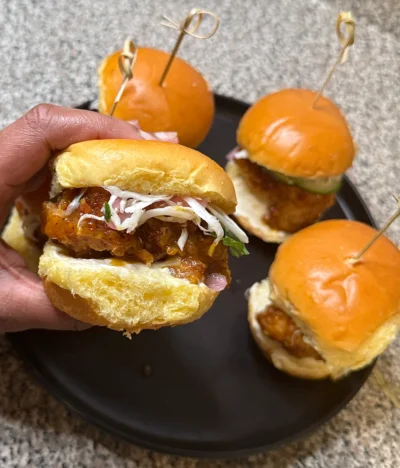 Honey mustard fried chicken sliders