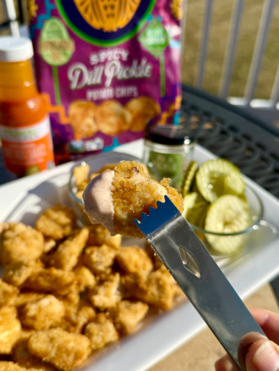 spicy dill pickle chicken nuggets