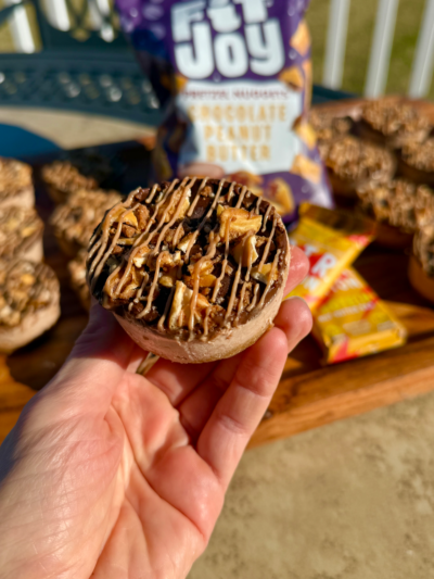 chocolate peanut butter pretzel protein pie