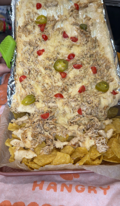Sheet Pan Nachos with Sliding Cheese
