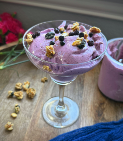 Lemon Blueberry Crunch Protein Ice-cream (Ninja Creami)