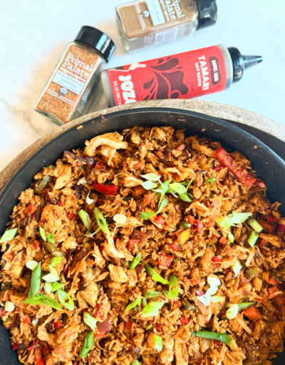 Indo Chinese Chicken and Bacon Fried Rice